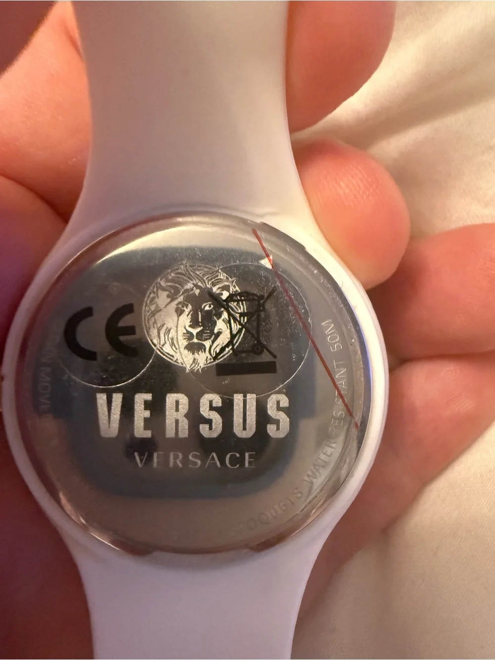 Versace White Silicone Watch with Gold Accents